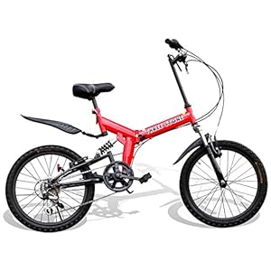 折りたたみ自転車 20インチ シマノ6段変速ギア フルサスペンション AJ-01