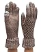 Women's Winter Touchscreen Wool Blend Soft Knitted Warm Gloves with MIRMARU Hair Tie