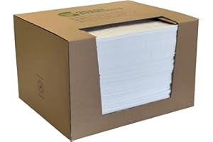 GreenStrength Oil Spill Absorbent Pads (100-Pack) 16"x18" Heavy Duty Hydrophobic Oil-Only - High Absorbency, Floats on Water 