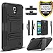 Galaxy Mega 2 Case, Combo Shell Cover Kickstand with Built-in Holster Locking Belt Clip+Circle(TM)Touch Screen Pen And Screen Protector-Black