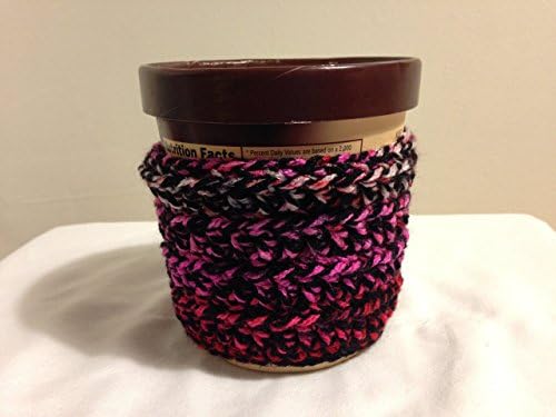 Ice Cream Pint Cozy (SET of 2) spoon included red pink black free shipping handmade crochet