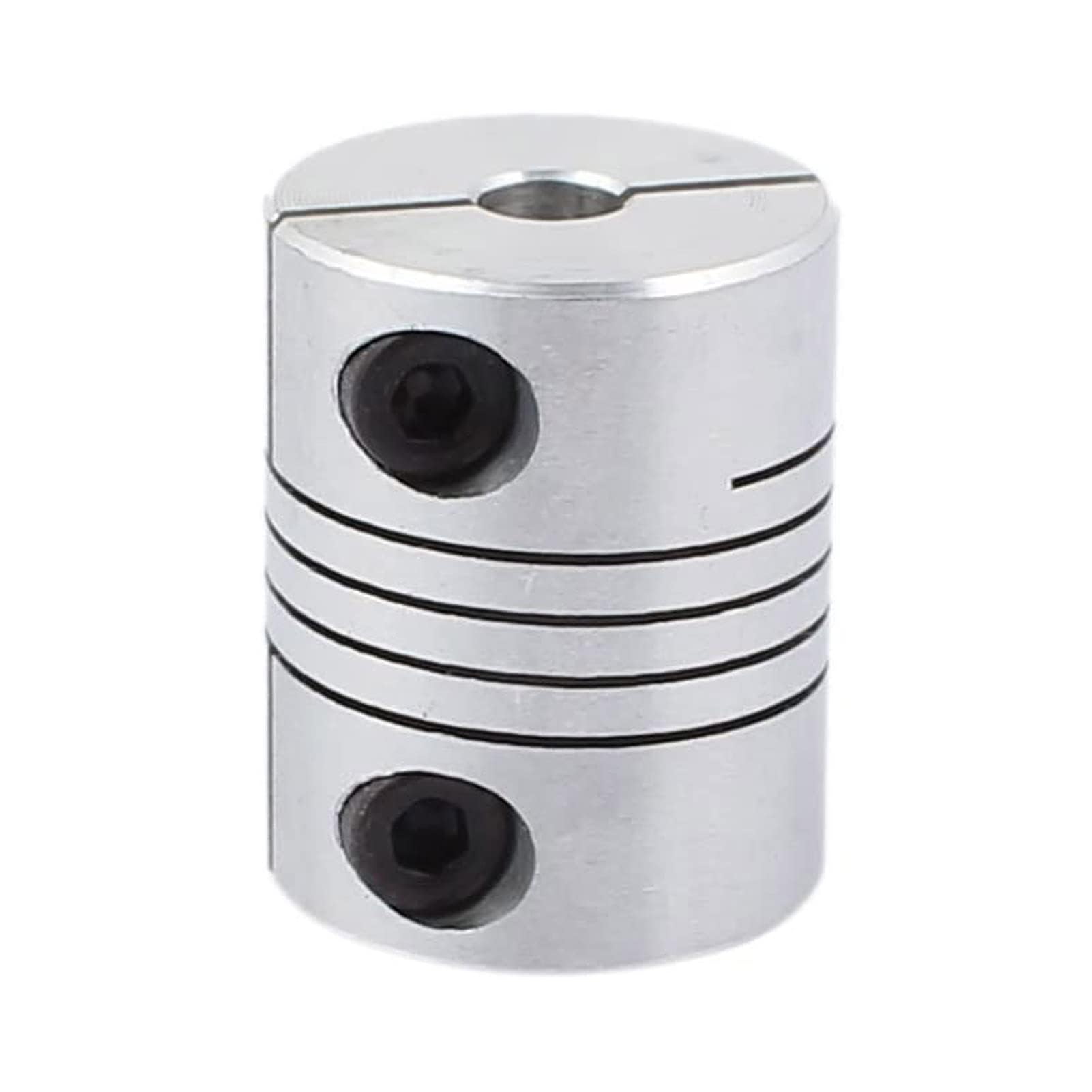 TA-VIGOR Shaft Coupling Flexible Coupler 5mm to 5mm Motor Connector Joint D25mm x L20mm Aluminum Alloy Silver Stepper Motor Coupler Joint Connector