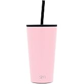 Simple Modern Insulated Tumbler with Lid and Straw | Iced Coffee Cup Reusable Stainless Steel Water Bottle Travel Mug | Gifts for Women Men Her Him | Classic Collection | 16oz | Blush