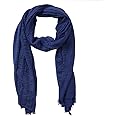 XRDSS Summer Cotton Blend Crinkle Vintage Soft Scarf with Fringed Edges 35" × 70"