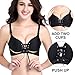 CHAOSHUO Womens Girls Cleavage Drawstring Bras Ph Up Wirefree Comfortable(Black, 30A)