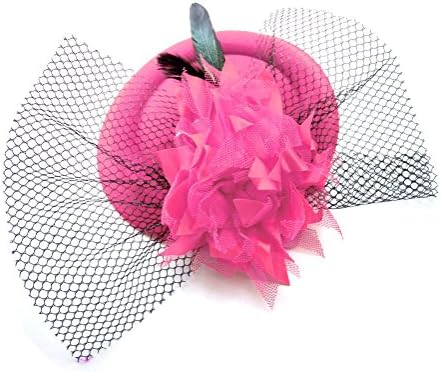 Women Fascinators Hair Clip Head Hoop Veil Wool Flower Hat Derby Cocktail Party