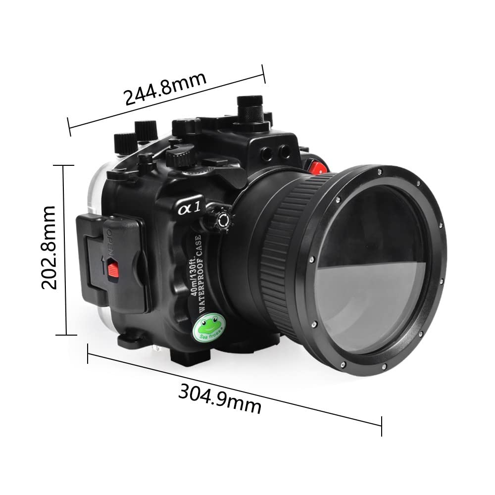 Seafrogs Underwater Housing for Sony A1 40M/130FT Waterproof Case With Standard Port for Sony 28-70mm F3.5-5.6, 16-35mm F/4, 24-70mm F/4 lens
