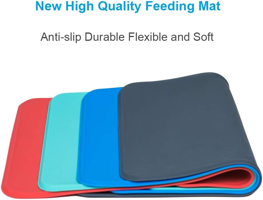 AUDWUD Silicone Waterproof Dog Cat Pet Feeding Mats, Anti-Slip Pet Bowl Mats, Pet Feeding Mat : Pet Supplies