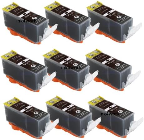 INK4WORK Compatible Ink Cartridge Replacement for Canon PGI-225 PGI225 to Use with Pixma iP4820 iP4920 iX6520 MG5120 MG5220 MG5320 MX712 MX882 (Black, 9-Pack)