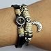 November's Chopin Unique Beads Braided Leather Adjustable Wrap Bracelet