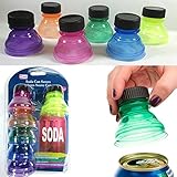 6 Pack Soda Can Savers Reusable Pop Drink Covers Lid Protector Spill Free Bottle
