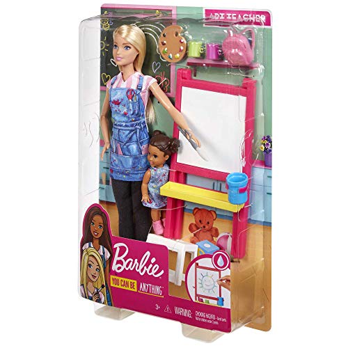 Barbie Careers Doll & Playset, Art Teacher Theme with Blonde Fashion