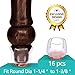 MelonBoat 1-1/4'' to 1-3/8'' Chair Leg Floor Protectors, Chair Leg Caps with Pads, Chair Leg Covers to Protect Floors, A-RD034, Fit Round Leg 1.34''-1.44'', 16 Pack