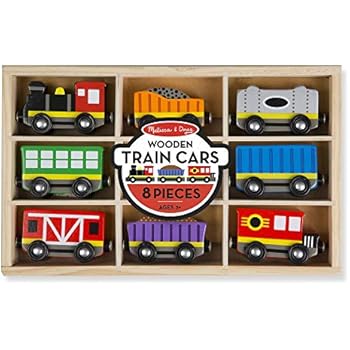 Melissa Doug Wooden Train Cars 8 Piece Train Set Great Gift For Girls And Boys Best For 3 4 5 Year Olds And Up