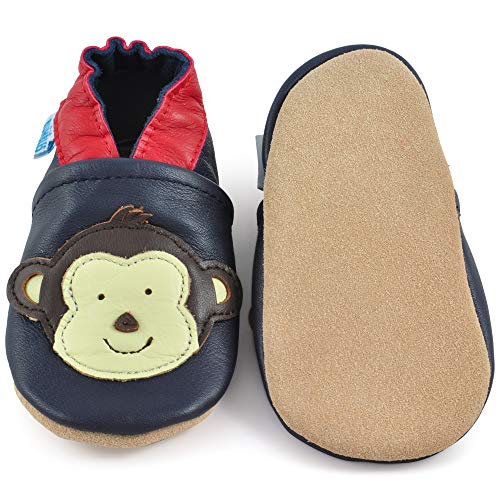image for Juicy Bumbles Soft Leather Baby Boy Shoes - Baby Shoes with Suede Sole