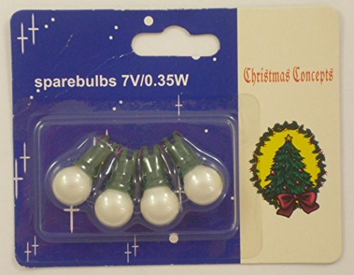 4 White, Push in Spare Bulbs. Suitable for 140 Berry Lights. 7v 0.35W