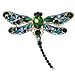 EVER FAITH Dragonfly Teardrop Brooch Pin Austrian Crystal