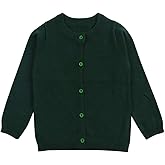 RJXDLT Girls Crewneck Cardigan Long Sleeve Children Button Cotton Sweater Uniform Sweaters for Little Girls
