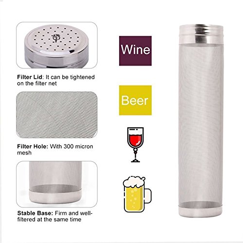 ProMaker Beer Dry Hopper Filter, Stainless Steel Hop Strainer Micron Mesh Beer Filter Cartridge (2.8 X 11.8 inch)