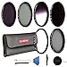 Beschoi 77mm UV Filter, CPL Filter, ND Filter Kit (ND2 + ND4 + ND8), Graduated Grey Color Filter Set, Center Pinch Lens Cap, Cap Keeper Leash, Lens Cleaning Pen, Filter Carry Pouch,Lens Cleaning Cloth