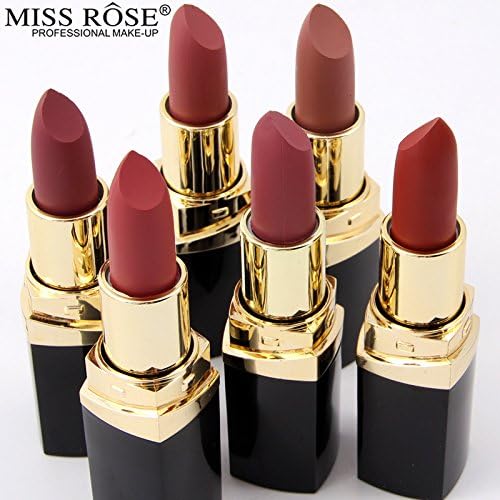 2017 New Lipstick Lot Matte Cosmetic Waterproof Long Lasting Pigment Velvet Miss Rose Brand Sexy Lip Matte Nude Lipstick Kits