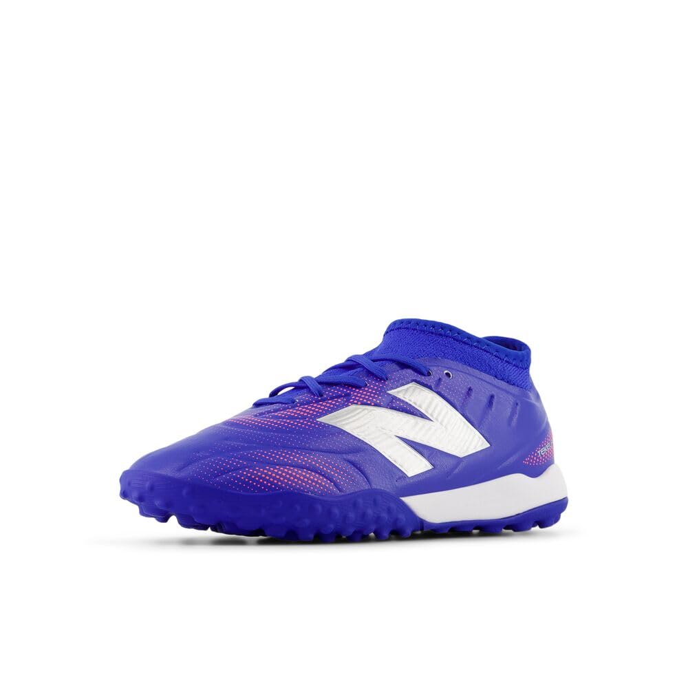 New Balance Kid’s Tekela Team Low Laced TF V5 Soccer Shoe, Blue Gemstone/Energy Red/Silver, 11.5 W Little Kid