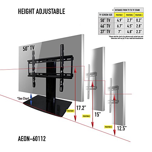 Aeon Stands and Mounts Small TV Stand with Swivel and Height Adjustment