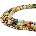 RUBYCA Natural Multi Color Jade Gemstone Round Loose Beads for DIY Jewelry Making 1 Strand - 6mm