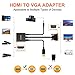 aROTaO Active HDMI to VGA Adapter with 3.5mm Audio Jack and Micro USB Power Port, HDMI Female to VGA Male Converter Compatible for TV Stick, Raspberry Pi, Xbox 360, Xbox One, PS4, PS3, Laptop etc.