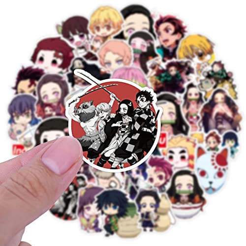 Anime Demon Slayer Merch Gift Set, Including Demon Slayer Drawstring Bag, Demon Slayer Stickers, Bracelets, Lanyard, Button Pins, Phone Ring Holder, Keychain for Japanese Anime Fans