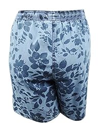 Pantalones cortos blandos con estampado floral, talla grande