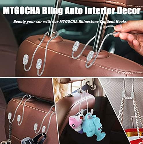 MTGOCHA Car Headrest Hooks Bling Purse Hook for Car, Upgraded in