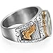 Christian Holy Cross Prayer Ring Stainless Steel Black Enamel Religious
