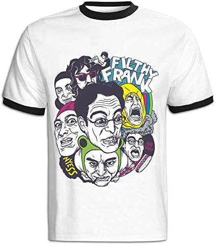 ETCHEN Men's Funny FILTHY FRANK Head T-shirt Black S