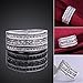 Fashion 925 Silver Beautiful Jewelry Cubic Zirconia Crystal Engagement Wedding Ring Band(Q)
