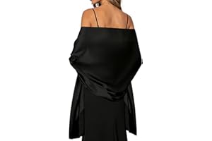 Yolyoo Women Shawls and Wraps for Evening Dresses,Long Satin Guest Shawl Wraps for Wedding Bridal Party Halloween