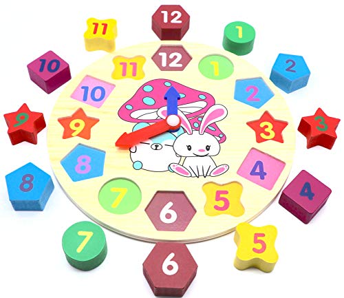 Sorting Clock - Baby Educational Wooden Clock Puzzle for Kids 3 Years Old