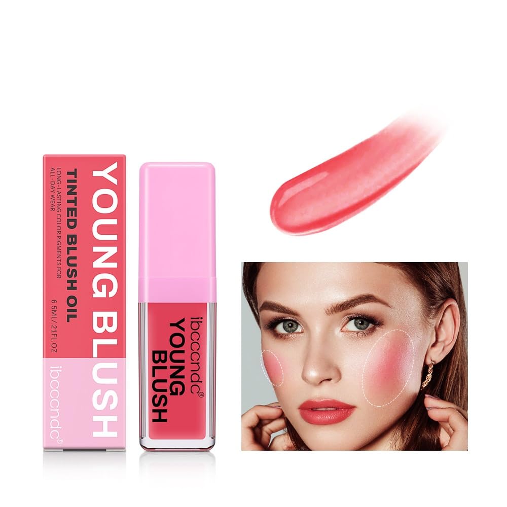 Liquid Blush, Moisturizing Blush Liquid for Cheeks, Dewy Finish Face Blush for Natural Looks, Weightless & Long Lasting Blush Makeup (Pink)