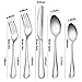 Flatware Silverware Set Stainless Steel, 40 Pieces Elegant Cutlery Set of Eating Utensils by Umite Chef, Modern Cutlery Kit Set Include Dinner Forks, Spoons, Knives and Dessert Fork, Spoon
