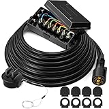 MICTUNING Heavy Duty 7 Way Plug Inline Trailer Cord