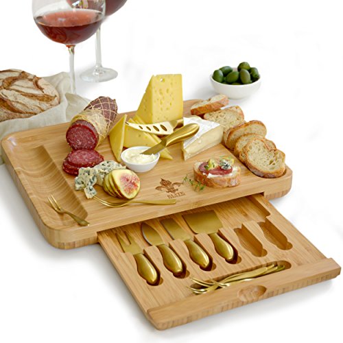 Exquisite cheese cutting board & knife set - x-larg…