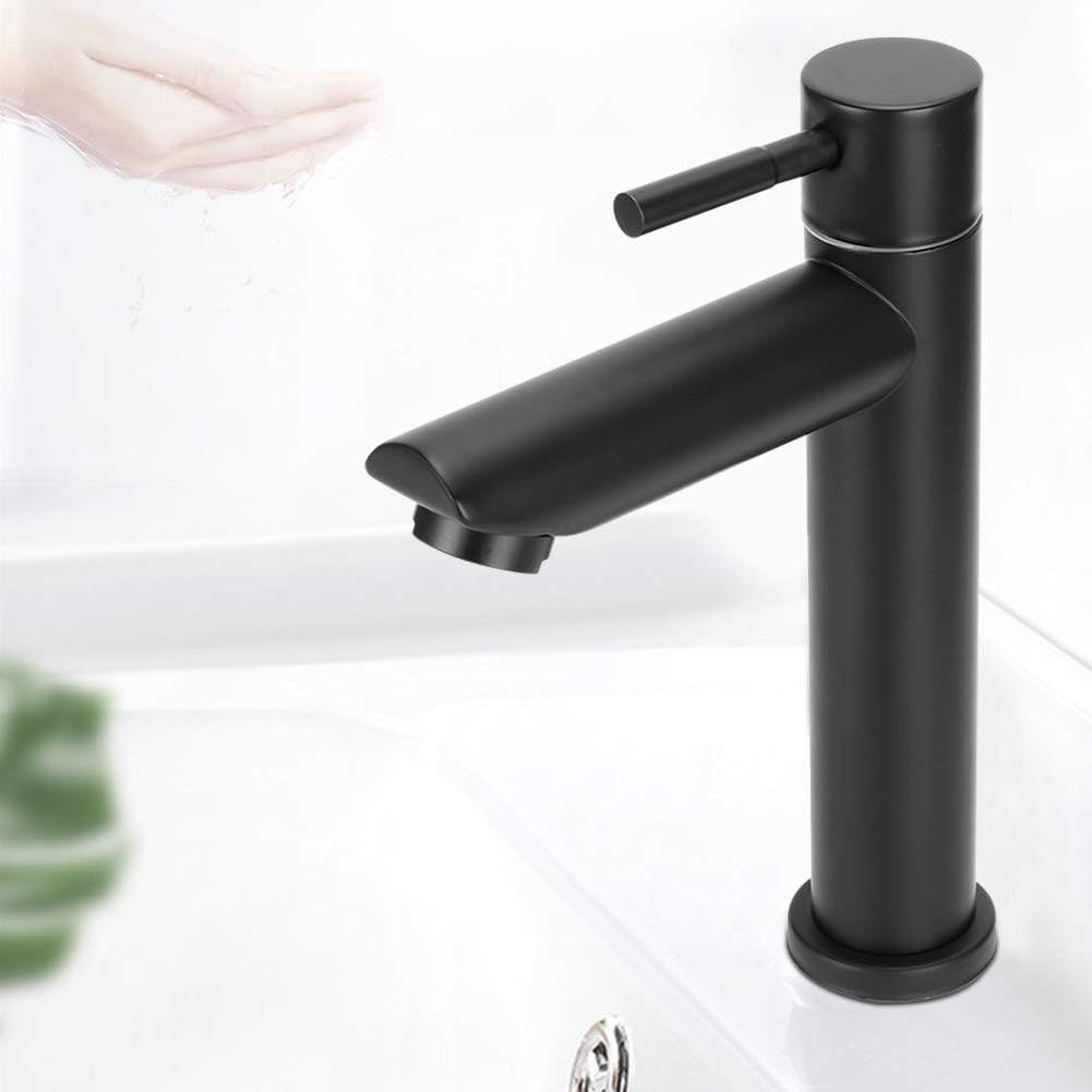 Black Stainless Steel Sink Mixer tap Single Cold Faucet Basin Water Tap Single Lever Mixer Tap for Home Bathroom Toilet Accessories - Image 3
