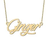 BYBWBL Ginger Name Pendant Necklace 18k Gold Plated