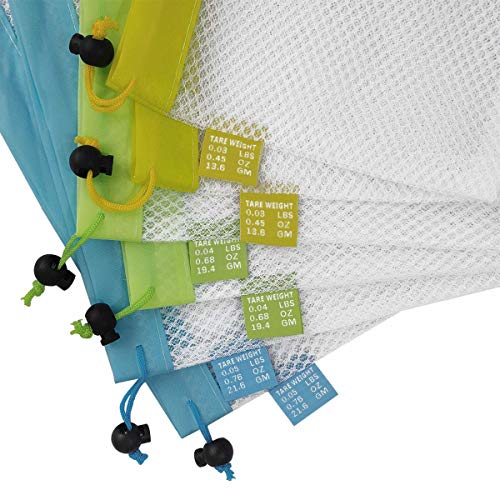 Reusable Produce Bag,BB Brotrade See Through 9 Packs Washable Premium Lightweight Mesh Bags For Grocery Shopping Storage, Fruit, Vegetable, and Toys