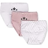 Brix Girls’ Cotton Brief Underwear - 3 pack White Pink Panties Multipack.