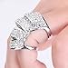 Punk Silvery Full Finger Armor Ring W/rhinestone