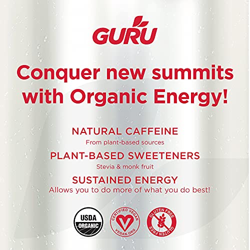 GURU Lite Organic Energy Drink Stay Focused with Refreshingly Good