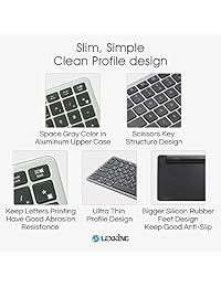 LEXKING Aluminio Metal X Board MAC   Windows USB Wire Teclado con teclado numérico, para Apple Mac Pro, MacBook Pro   Air, iMac, Mac Mini, Laptop de Windows PC Diseñado para PC con espacio gris Color Aluminio Caja de metal