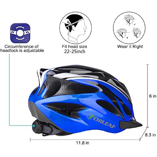 CHILEAF Adult Bike Helmet with Visor, Sport Headwear, 18 Vents, Cycling