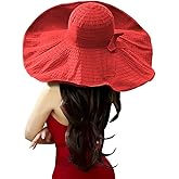 Tinkeep Oversized Sun Hats for Women Extra Large Wide Brim Beach Hat Foldable Roll up Floppy